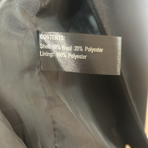 GIACCA DOUBLE BREASTED BLACK WOOL BLEND COAT WOMEN IN SIZE M - Picture 11 of 13